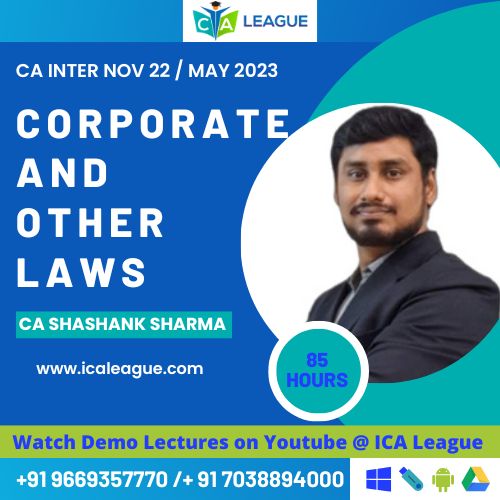 CA Inter Corporate and Other Laws – by CA Shashank Sharma